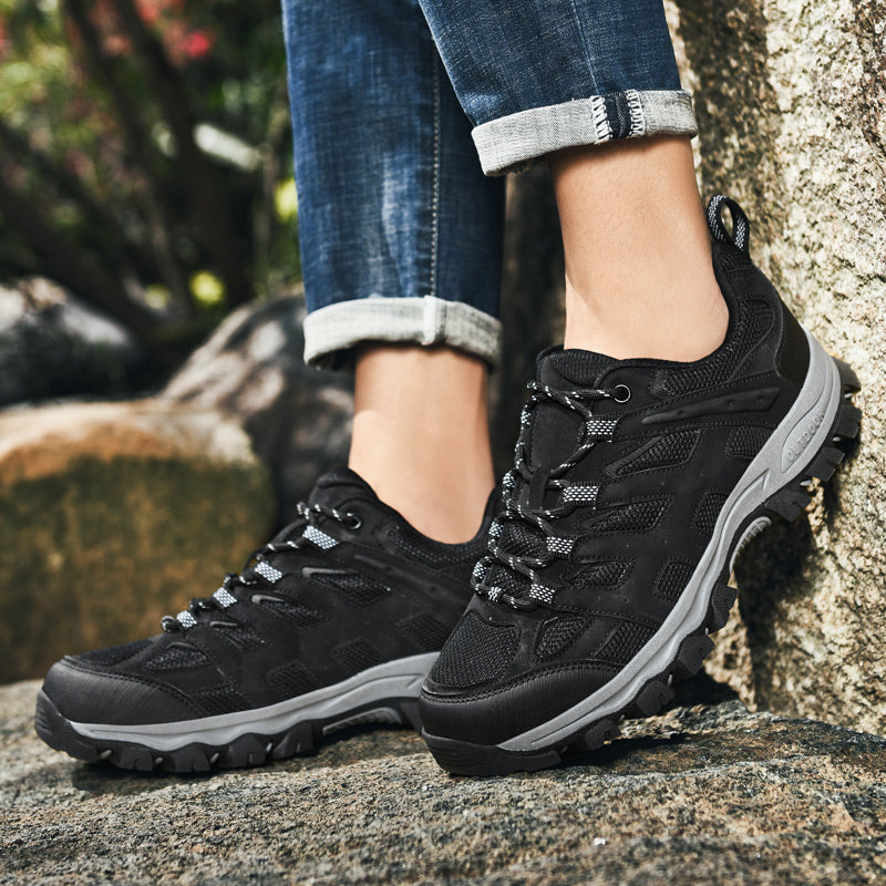 Herren Outdoor Wanderschuhe – Atmungsaktive, wasserdichte Halbschuhe mit rutschfester Traktion, abriebfester Konstruktion & orthopädischer Zehenfreiheit mit Fußgewölbestütze
