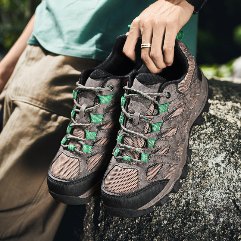 Herren Outdoor Wanderschuhe – Atmungsaktive, wasserdichte Halbschuhe mit rutschfester Traktion, abriebfester Konstruktion & orthopädischer Zehenfreiheit mit Fußgewölbestütze