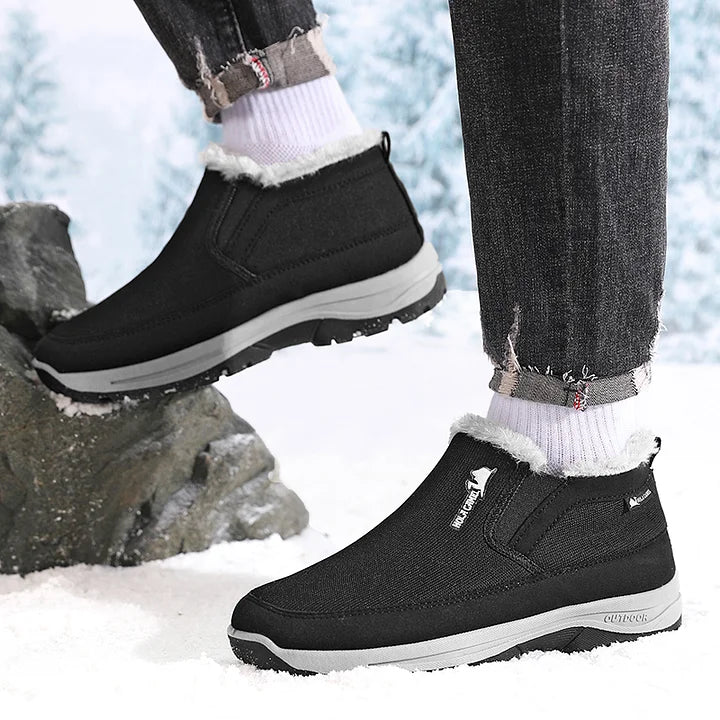 Herren Outdoor Schlupfstiefel gefüttert - Rutschfest, Durchtrittsicher - Fußgewölbestütze, Breite Zehenpartie