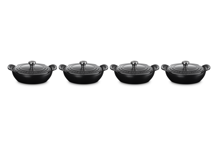 Cast Iron Gourmand Set of 4 Mini Braiser with Lids