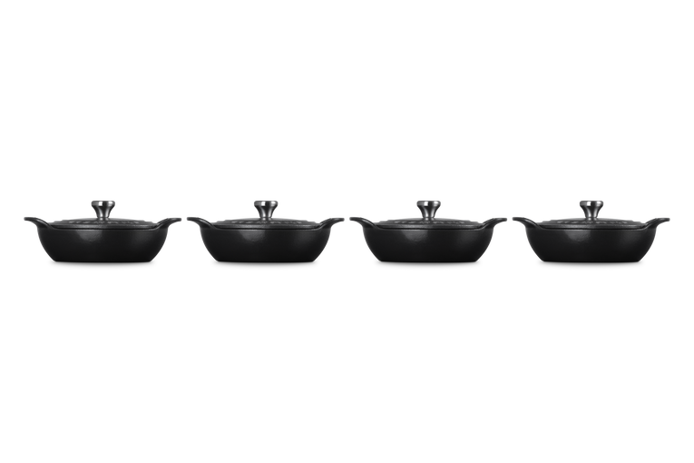 Cast Iron Gourmand Set of 4 Mini Braiser with Lids