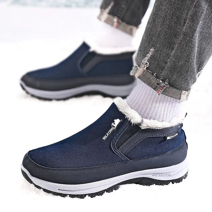 Herren Outdoor Schlupfstiefel gefüttert - Rutschfest, Durchtrittsicher - Fußgewölbestütze, Breite Zehenpartie