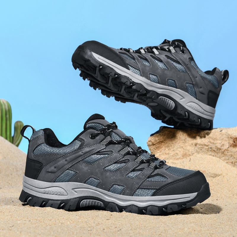 Herren Outdoor Wanderschuhe – Atmungsaktive, wasserdichte Halbschuhe mit rutschfester Traktion, abriebfester Konstruktion & orthopädischer Zehenfreiheit mit Fußgewölbestütze