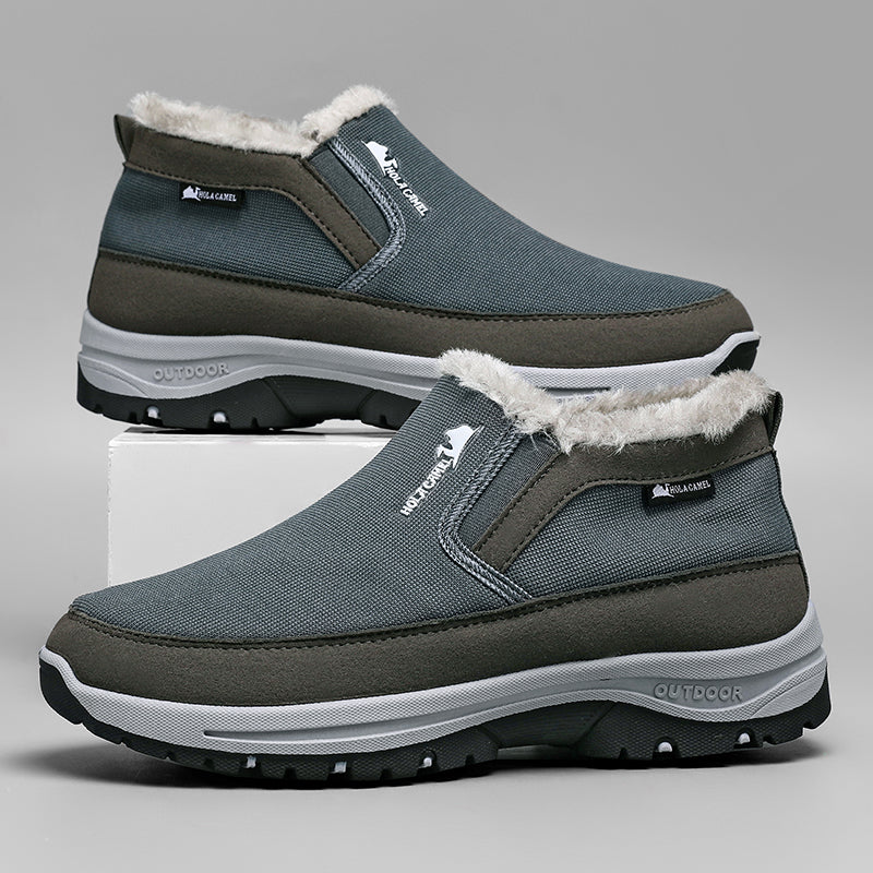 Herren Outdoor Schlupfstiefel gefüttert - Rutschfest, Durchtrittsicher - Fußgewölbestütze, Breite Zehenpartie