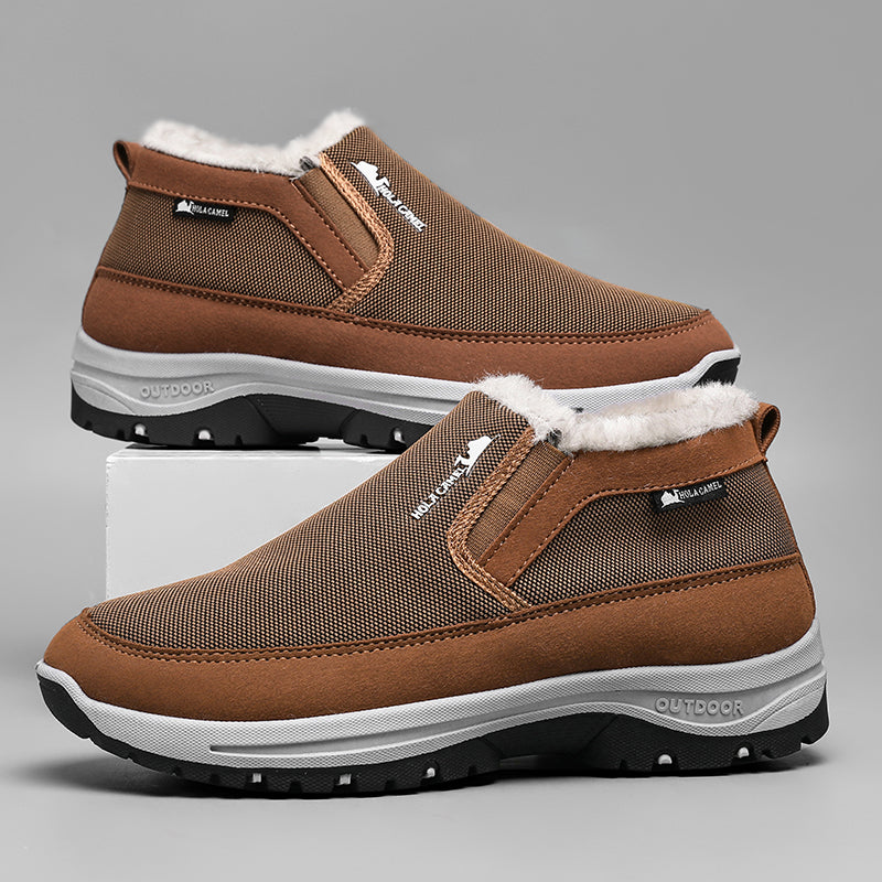 Herren Outdoor Schlupfstiefel gefüttert - Rutschfest, Durchtrittsicher - Fußgewölbestütze, Breite Zehenpartie