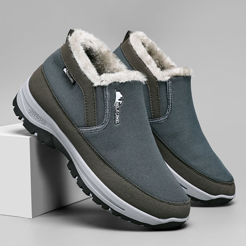 Herren Outdoor Schlupfstiefel gefüttert - Rutschfest, Durchtrittsicher - Fußgewölbestütze, Breite Zehenpartie