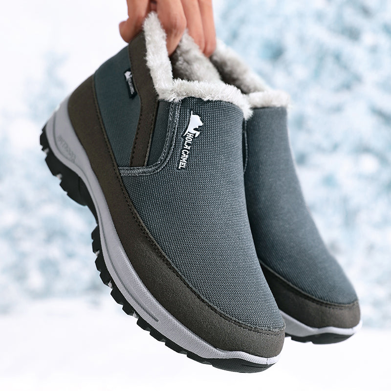 Herren Outdoor Schlupfstiefel gefüttert - Rutschfest, Durchtrittsicher - Fußgewölbestütze, Breite Zehenpartie