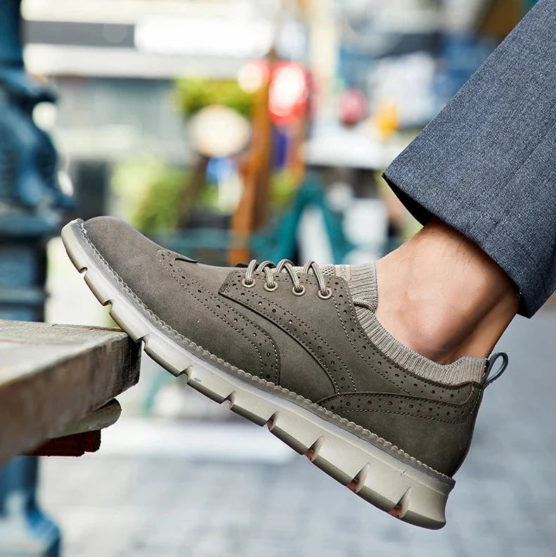 Orthopädische, bequeme, leichte Freizeitschuhe aus veganem Leder für Herren