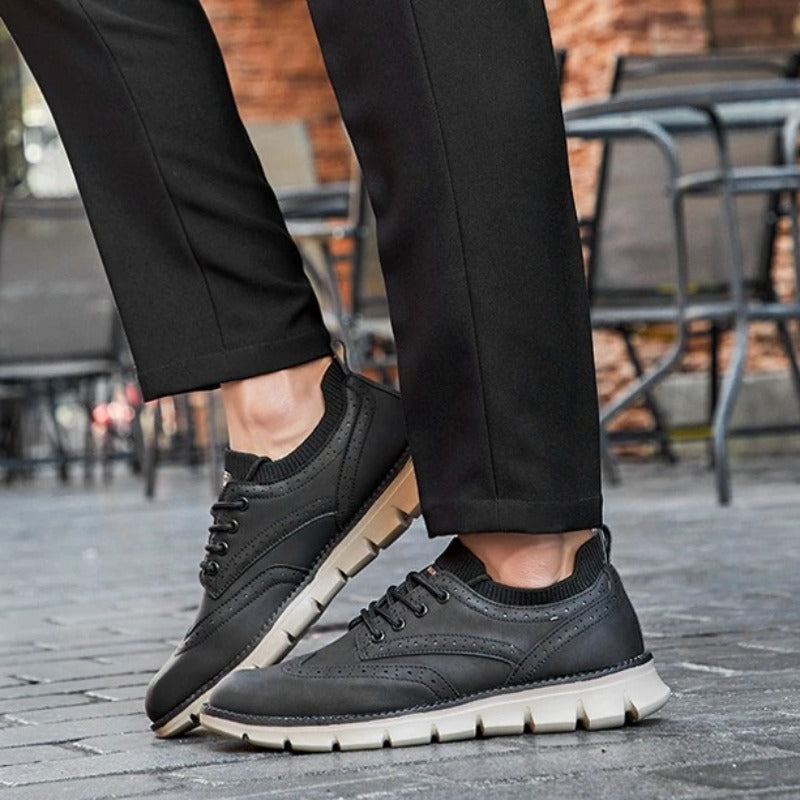 Orthopädische, bequeme, leichte Freizeitschuhe aus veganem Leder für Herren