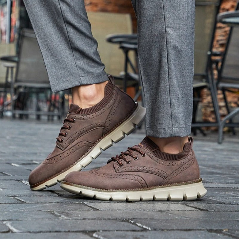 Orthopädische, bequeme, leichte Freizeitschuhe aus veganem Leder für Herren
