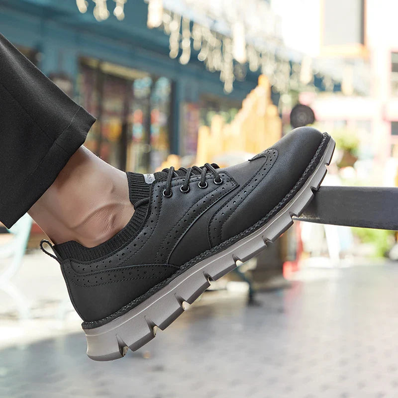 Orthopädische, bequeme, leichte Freizeitschuhe aus veganem Leder für Herren